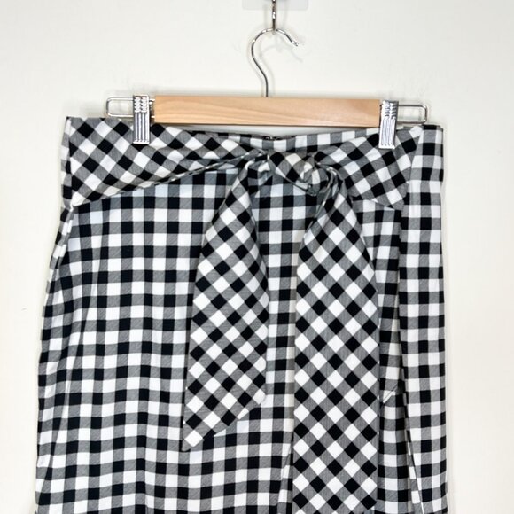 New York & Company Skirt L Black White Gingham Print Mermaid Midi Size 12 - Picture 5 of 10